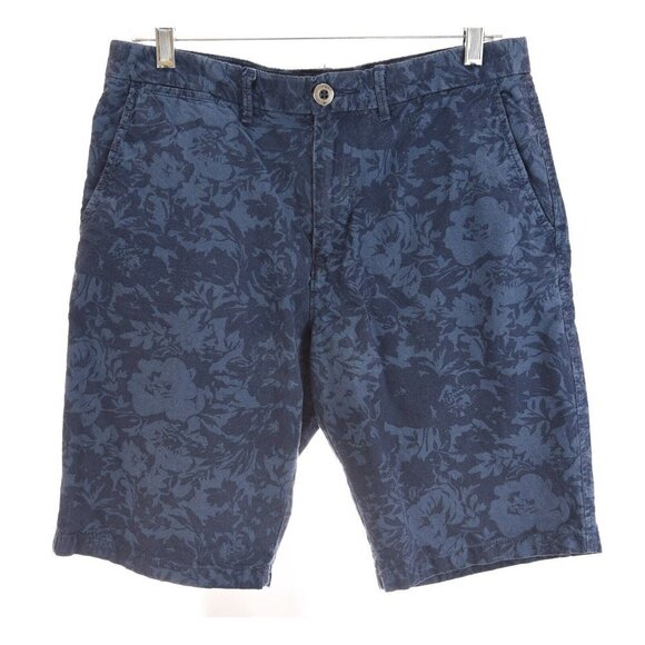 American Eagle AEO Men Prep Length Floral Print Chino Shorts Blue Hawaiian Sz 30 - Picture 1 of 7